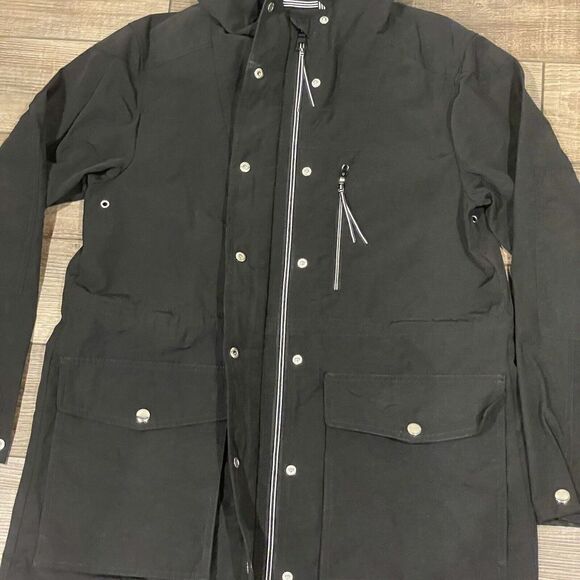 J. Crew Black Perfect Lightweight Rain Utility Jacket Hooded Womens Size XXS - Picture 15 of 16